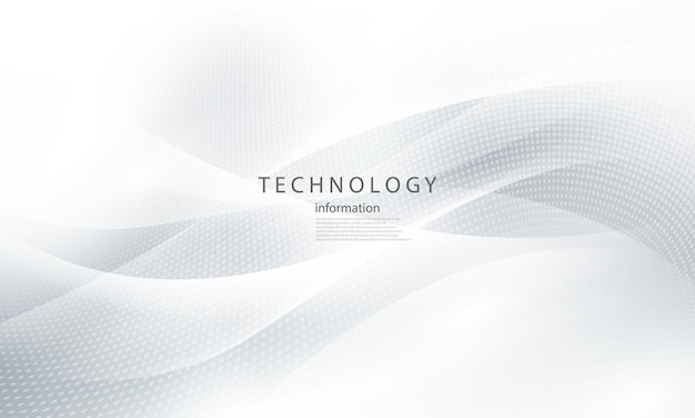Cartaz abstrato branco com dinâmica. rede de tecnologia