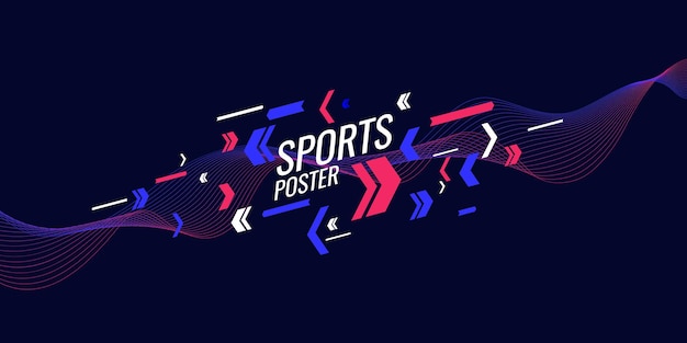 Cartaz colorido moderno para ilustração de esportes adequado para design