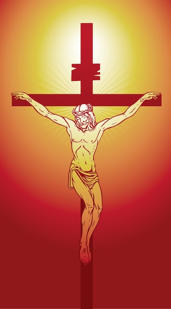 Vetor cartaz cristão com crucificação