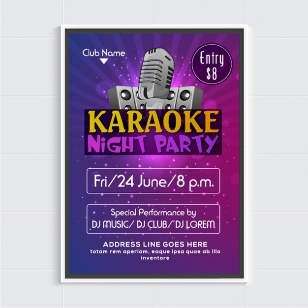 Cartaz da festa Karaoke