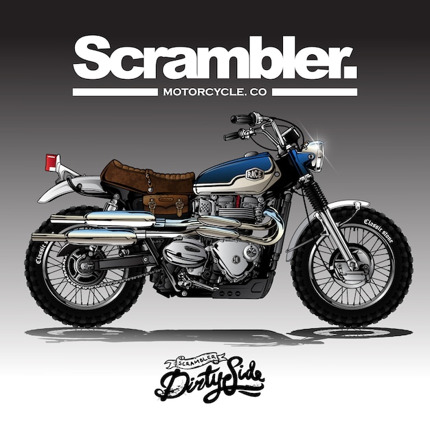 Cartaz da motocicleta de Srambler do vintage