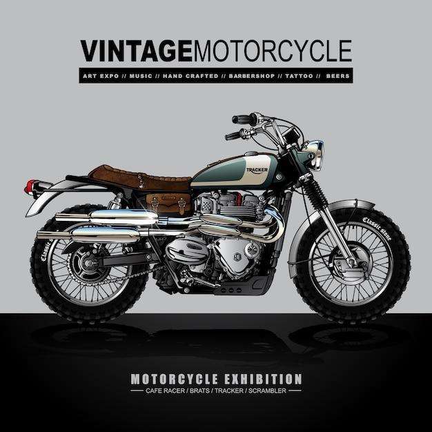 Cartaz da motocicleta de Srambler do vintage