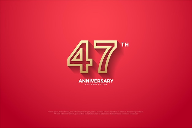 Cartaz de 47º aniversário com ilustração de números perfurados.