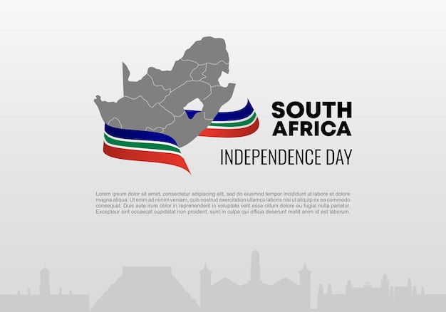 Cartaz de banner de fundo do dia da independência da áfrica do sul para celebração em 27 de abril