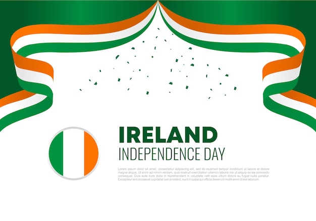 Cartaz de banner de fundo do dia da independência da irlanda para celebração nacional