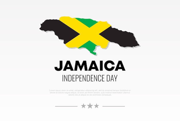 Cartaz de banner de fundo do dia da independência da jamaica para celebração nacional em 6 de agosto