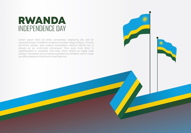 Cartaz de banner de fundo do dia da independência de ruanda para celebração nacional em 1º de julho