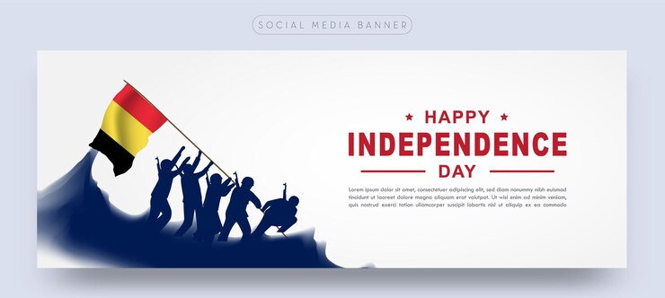 Cartaz de banner de mídia social de comemoração do dia da independência da Bélgica