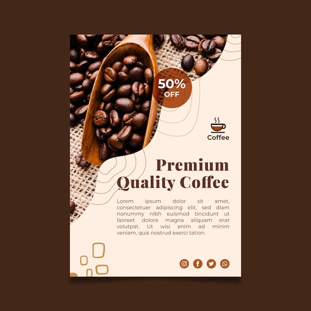 Cartaz de café de qualidade premium