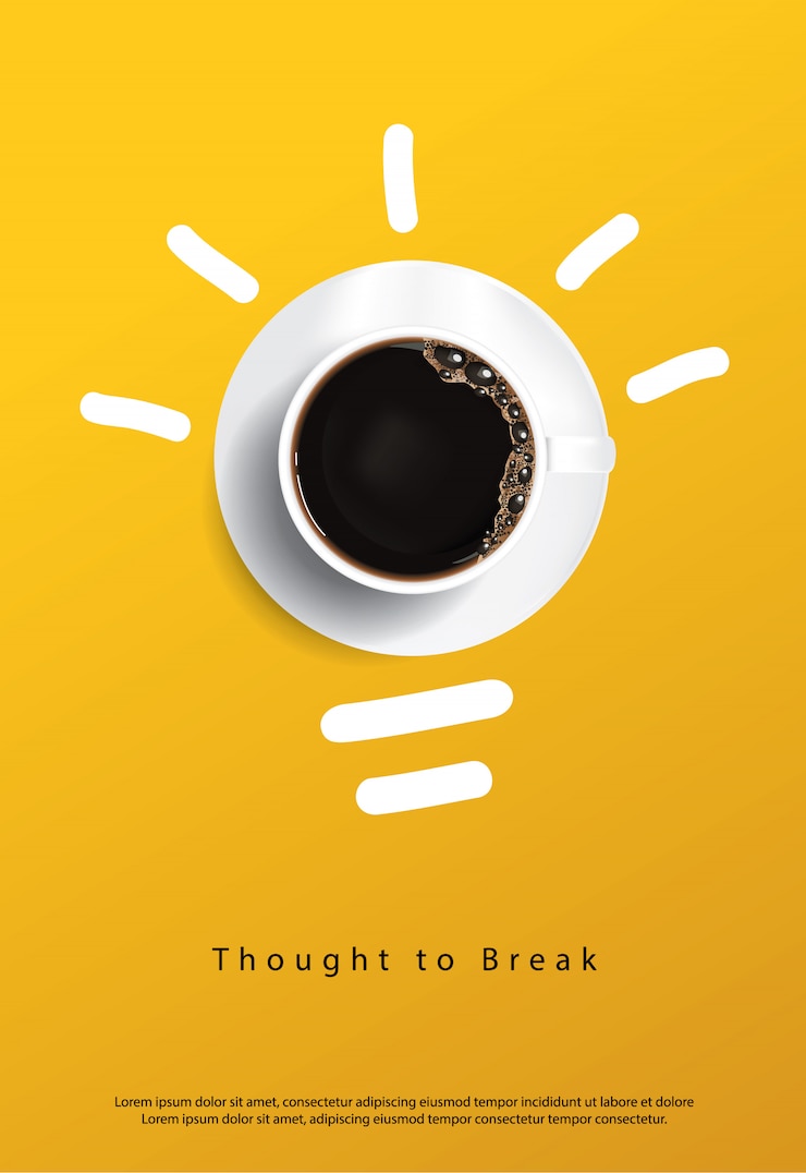 Vetor cartaz de café. pensado para quebrar