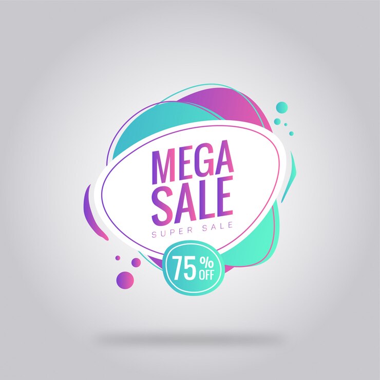 Cartaz de cartão de venda mega
