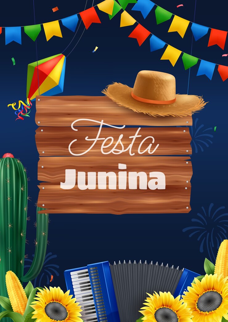 Vetor cartaz de celebração da festa junina