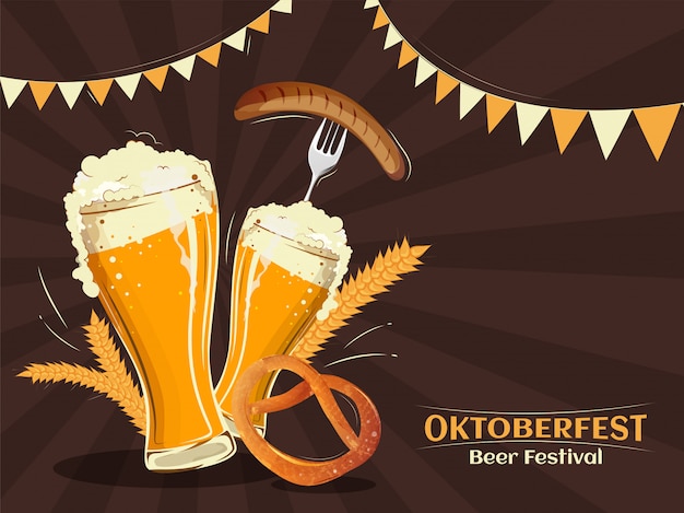 Cartaz de celebração do oktoberfest beer festival