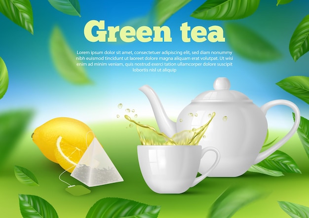 Vetor cartaz de chá relaxe tempo produtos líquidos quentes em chaleira modelo de cartaz de anúncios vetoriais decentes