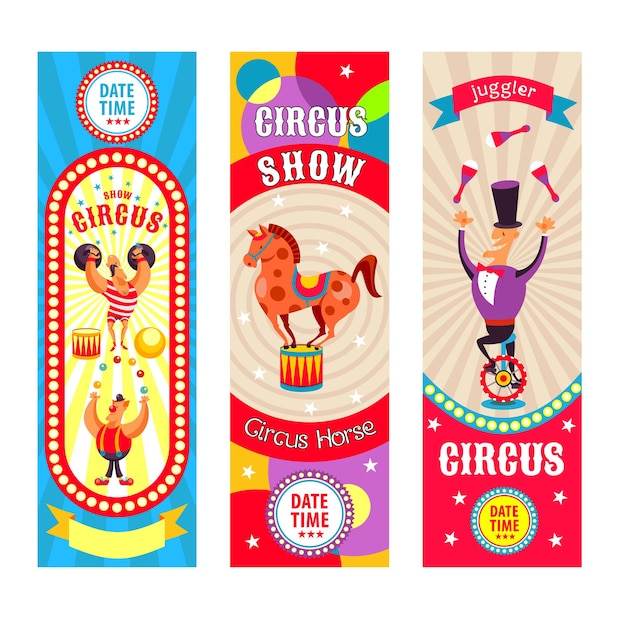 Cartaz de circo. artistas de circo e animais treinados.