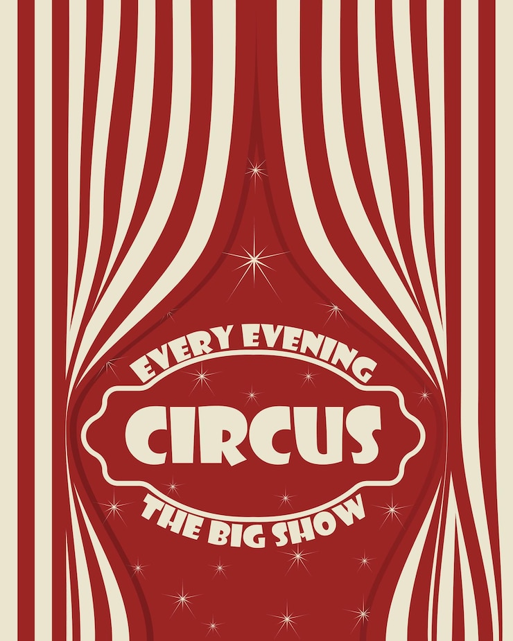 Vetor cartaz de circo com um convite para um espectáculo de doentes