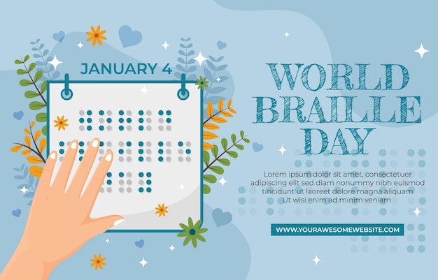 Cartaz de comemoração do dia mundial do braille