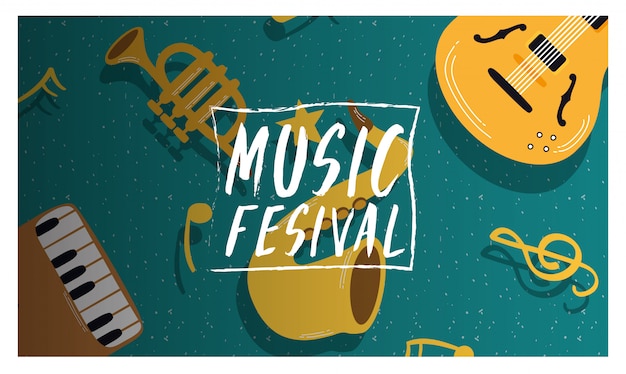 Cartaz de convite de entretenimento festival de música