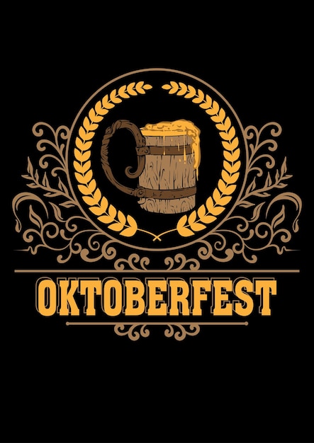 Cartaz de design de streetwear de vestuário de ilustração oktoberfest