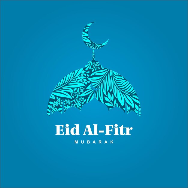 Vetor cartaz de eid mubarak com fundo azul