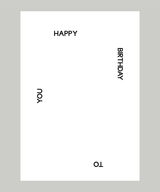 Cartaz de feliz aniversário minimalista ilustração vetorial capa de cartão postal