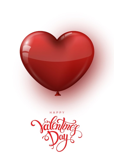 Vetor cartaz de feliz dia dos namorados com balões de coração realistas