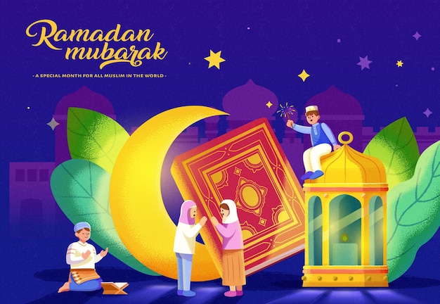 Vetor cartaz de férias do ramadão