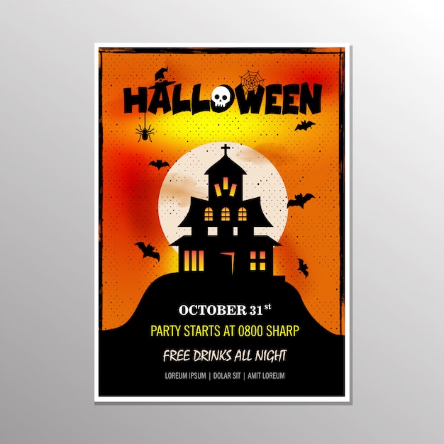 Cartaz de festa de halloween. ilustração vetorial