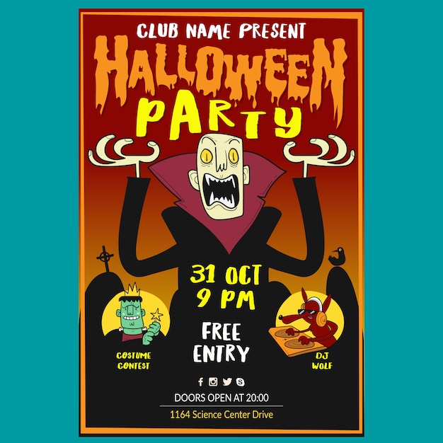 Cartaz de festa de Halloween