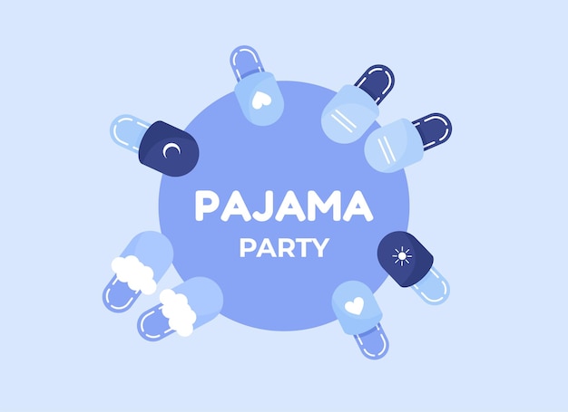 Cartaz de festa do pijama ou banner com chinelos em design plano