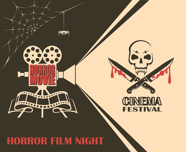 Projeto Do Cartaz De Filmes De Terror Ilustração do Vetor