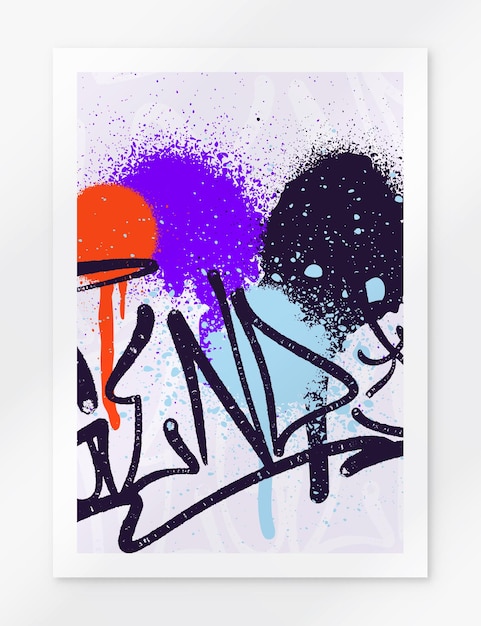 cartaz de fundo multicolorido graffiti letras coloridas brilhantes