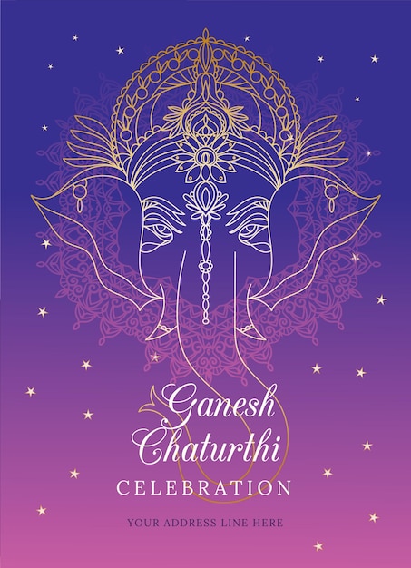 Cartaz de ganesh chaturthi plana