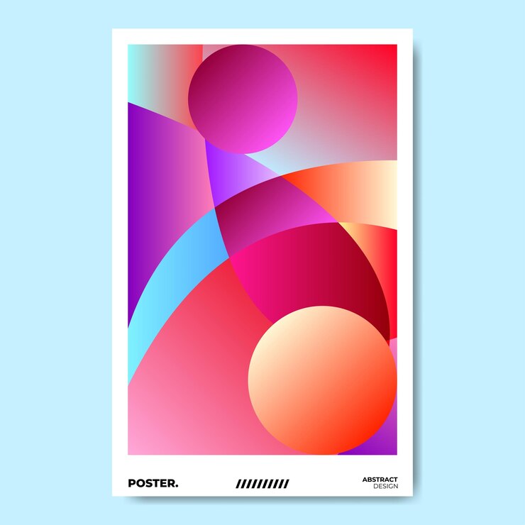 Vetor cartaz de gradiente colorido abstrato em estilo moderno minimalista