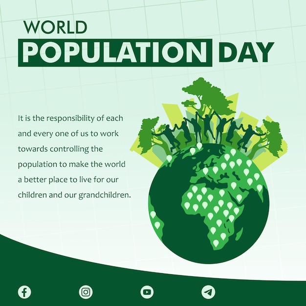 Vetor cartaz de ilustração do dia mundial da população