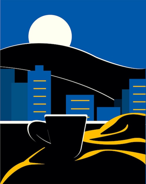 Vetor cartaz de ilustração vetorial plana de xícara de chá quente