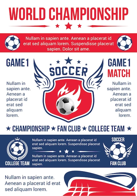 Vetor cartaz de jogo de futebol para clube desportivo de futebol