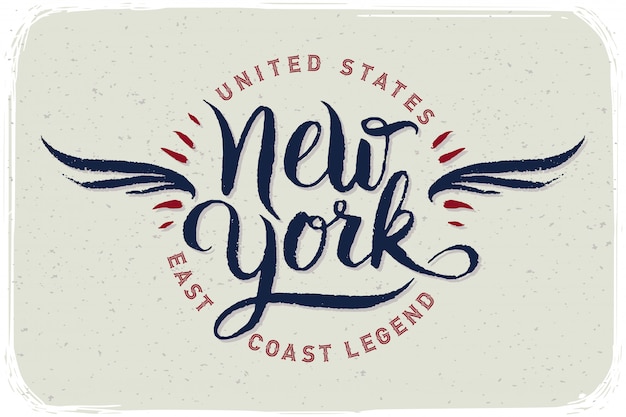 Cartaz de letras caligráficas de nova york