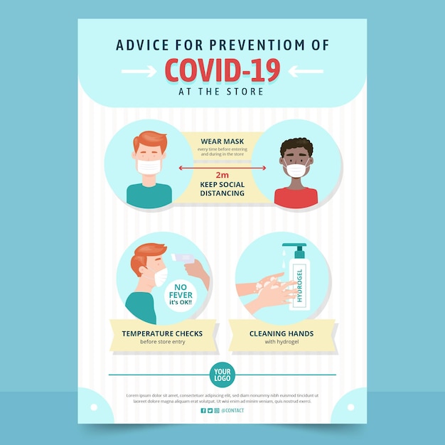 Cartaz de prevenção de coronavírus para lojas