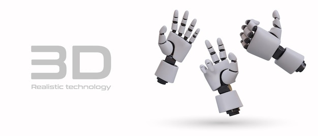 Cartaz de tecnologias inovadoras com mãos robóticas