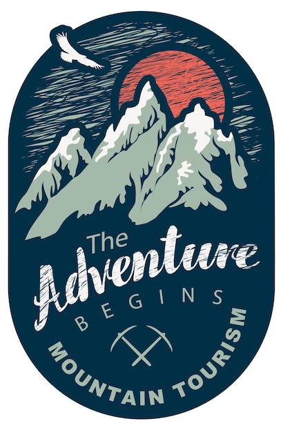 Vetor cartaz de turismo de montanha