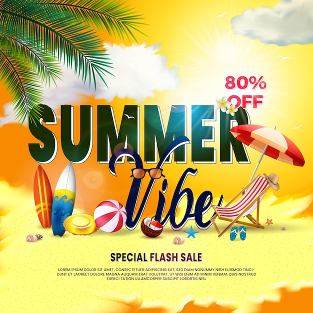 cartaz de venda de verão quente