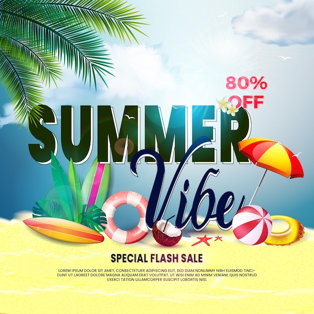 cartaz de venda de verão quente