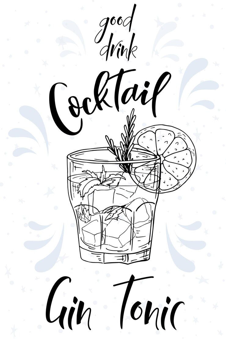 Cartaz de verão de festa de gin tônica de coquetel alcoólico Plano de fundo Vector