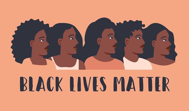 Cartaz de vidas negras importam com protestos de pessoas multinacionais