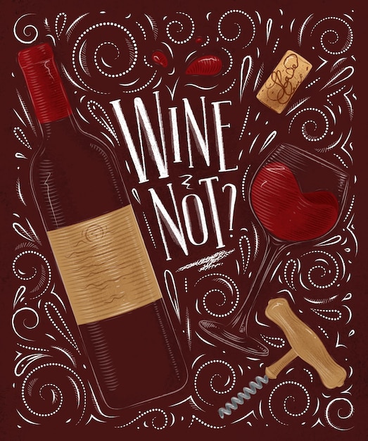 Vetor cartaz de vinho não tinto