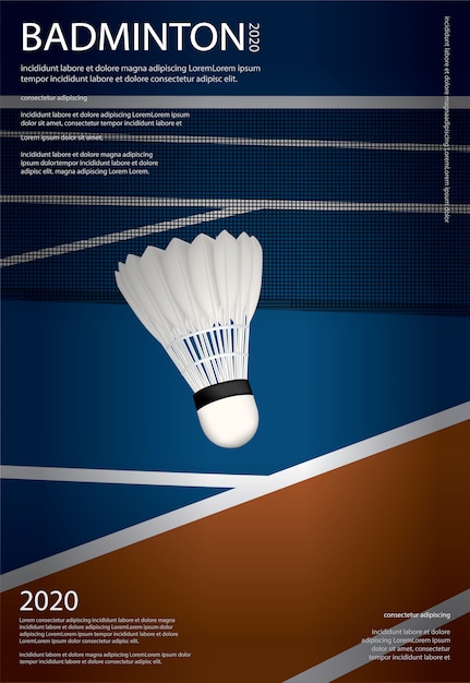 Vetor cartaz do campeonato de badminton