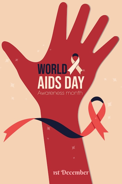 Cartaz do conceito do dia mundial da conscientização sobre a aids.