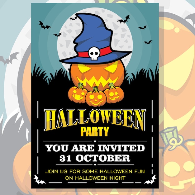 Cartaz do convite do partido de dia das bruxas