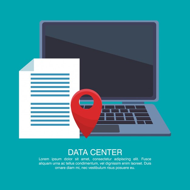 Cartaz do data center com informaton